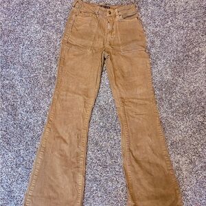 Blue Spice Premium Tan Corduroy high waisted flare Pants